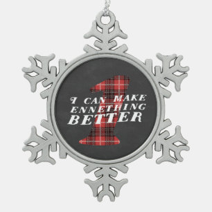 Enneagram Funny 1 Snowflake Ornament