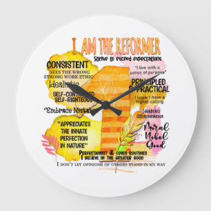 Enneagram Type 1 - I Am The Reformer Large Clock