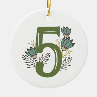 Enneagram Type 5 Floral Christmas Ornament