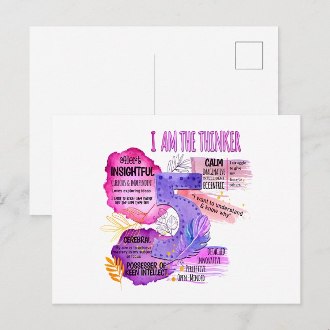 Enneagram Type 5 - I Am The Thinker Postcard (Front/Back)