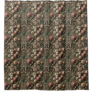 Ennui Elegance – Gothic Baroque Floral Pattern Shower Curtain