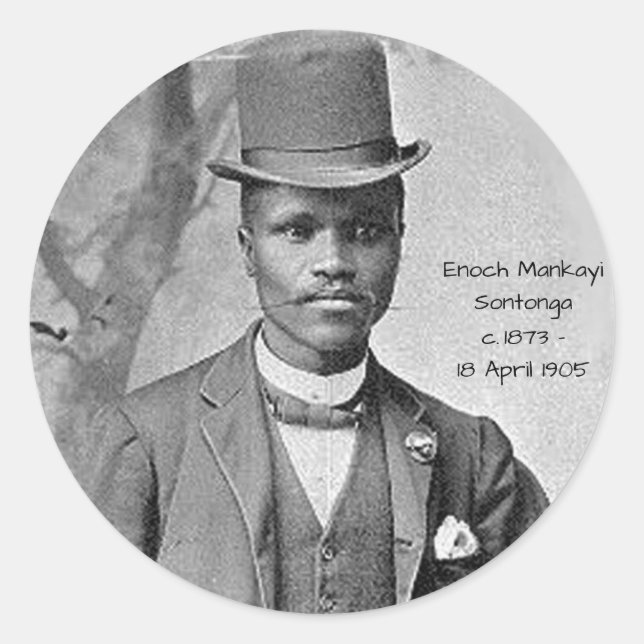 Enoch Mankayi Sontonga Classic Round Sticker (Front)