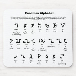Enochian Alphabet Chart Mouse Pad