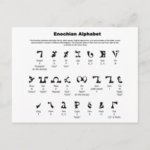 Enochian Alphabet Chart Postcard