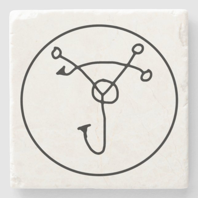 Enochian Angel AANAA Marble Seal Stone Coaster (Front)
