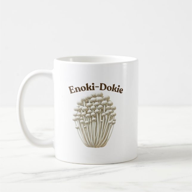 Enoki-Dokie Mushroom Mug (Left)