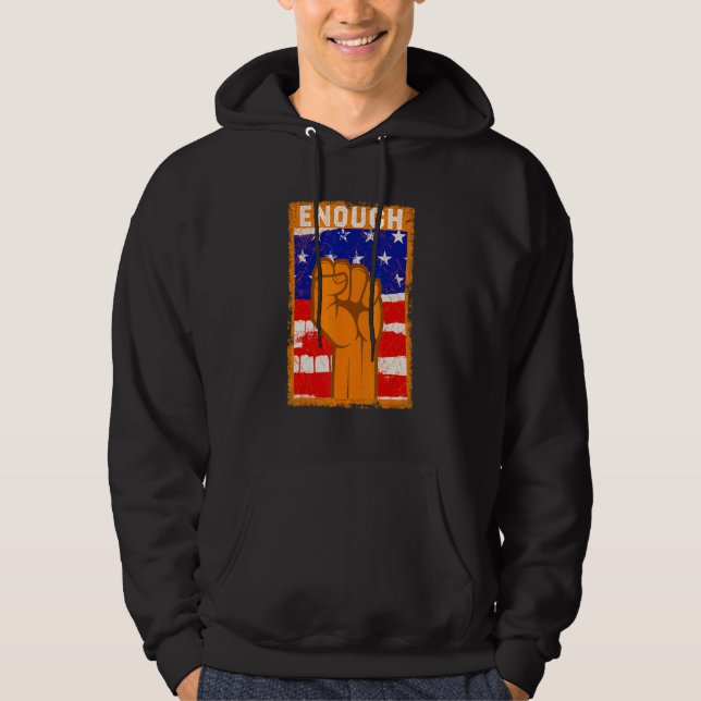 Enough End Gun Violence Protect Our Children Orang Hoodie (Front)
