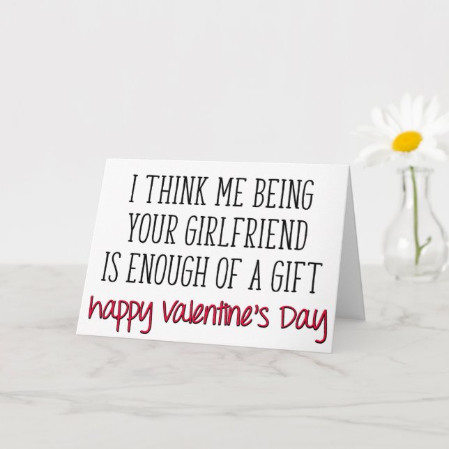 Enough Of A Gift, Funny Boyfriend Valentine's Day Card (Small Plant)