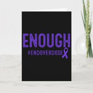 Enough Overdose Awareness Month Purple Ribbon Mens Card