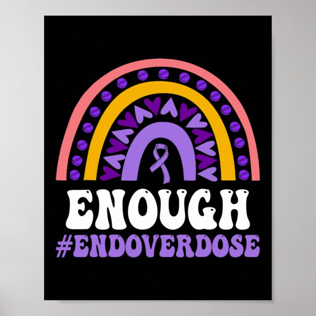 Enough Overdose Pruple Ribbon Opioid Overdose Awar Poster (Front)