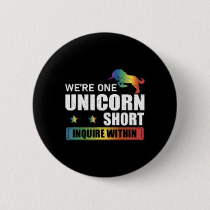 Enquire Within Funny Polyamory Unicorn Hunting A P 6 Cm Round Badge