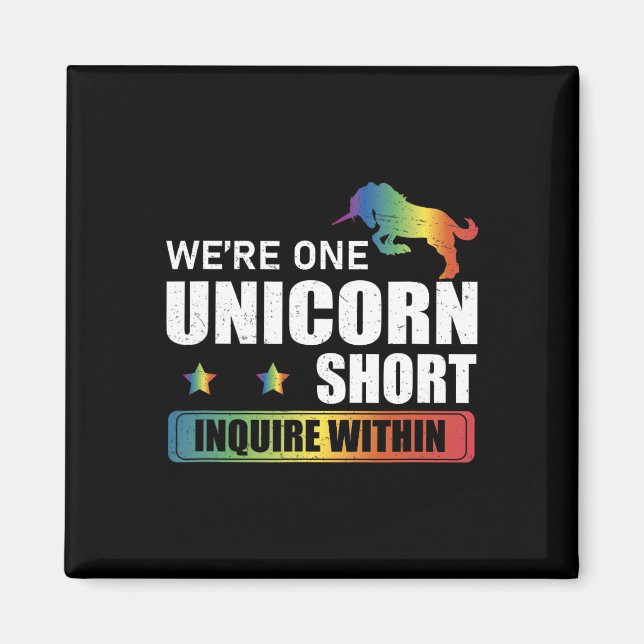 Enquire Within Funny Polyamory Unicorn Hunting A P Magnet (Front)