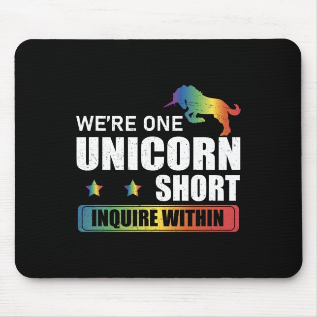 Enquire Within Funny Polyamory Unicorn Hunting A P Mouse Pad (Front)