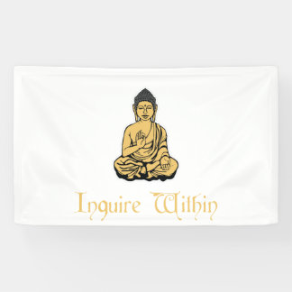 Enquire Within Zen Meditation Buddha Banner