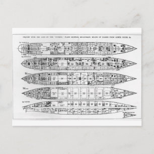 Enquiry in the Loss of the Titanic: Cross sections Postcard