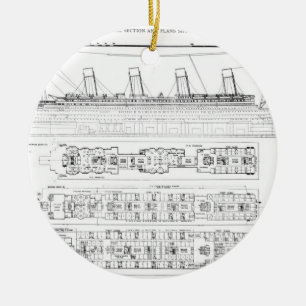 Enquiry into the Loss of the Titanic: Cross sectio Ceramic Ornament