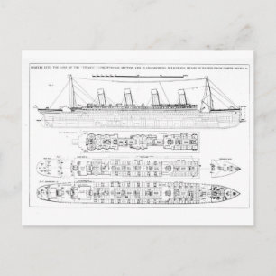 Enquiry into the Loss of the Titanic: Cross sectio Postcard