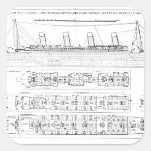 Enquiry into the Loss of the Titanic: Cross sectio Square Sticker