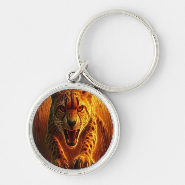 Enraged Cheetah Keychain (Front)