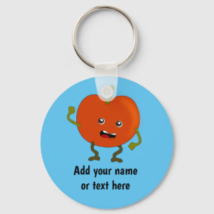 Enraged Tomato - rotten tomatoes theme - your text Key Ring