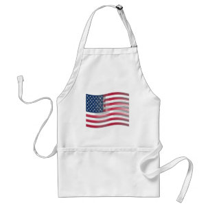 Enriched USA Flag: Wavy Layered Design Artistic Pa Standard Apron