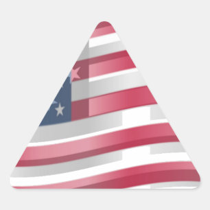 Enriched USA Flag: Wavy Layered Design Artistic Pa Triangle Sticker