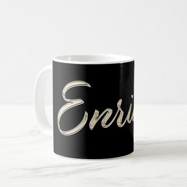 Enrique Name whitegold Tasse Teetasse Coffee Mug (Front Left)