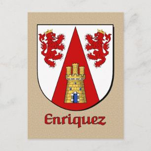 Enriquez Family Heraldic Shield Postcard