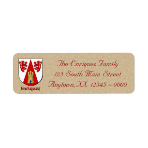 Enriquez Heraldic Shield Return Address Label