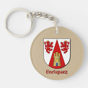 Enriquez Historical Shield with Flag of Mexico Key Ring