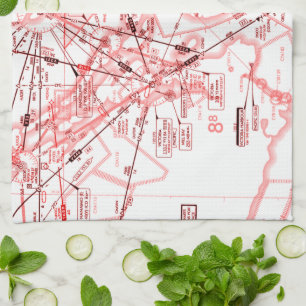 Enroute Low Altitude Chart Tea Towel