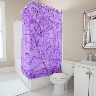 Enroute Low Altitude (ELUS1) Chart - purple Shower Curtain
