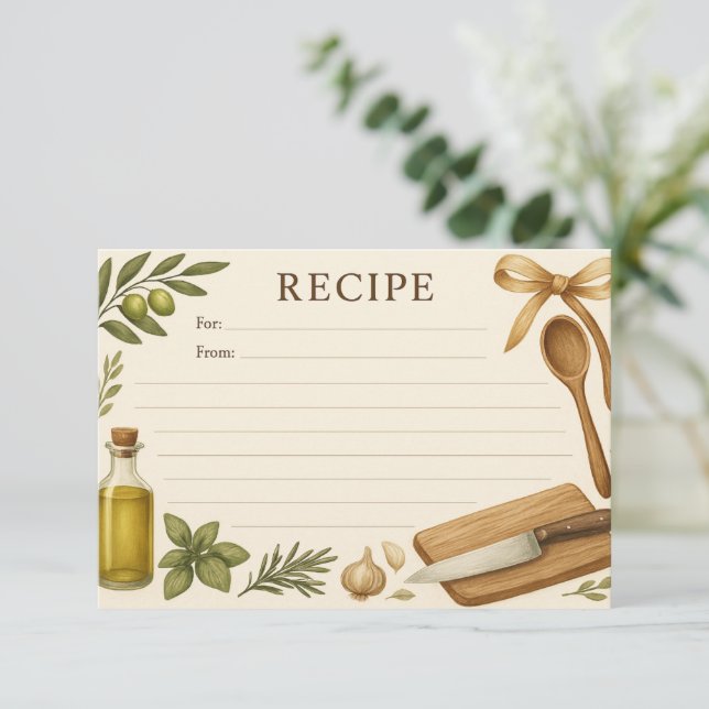 Ensconced in Sicily Recipe Card (Standing Front)