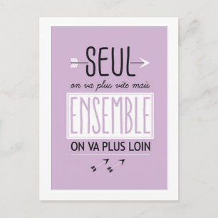Ensemble on va plus loin postcard