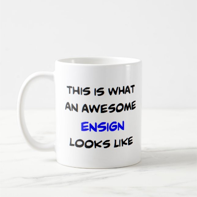ensign, awesome coffee mug (Left)