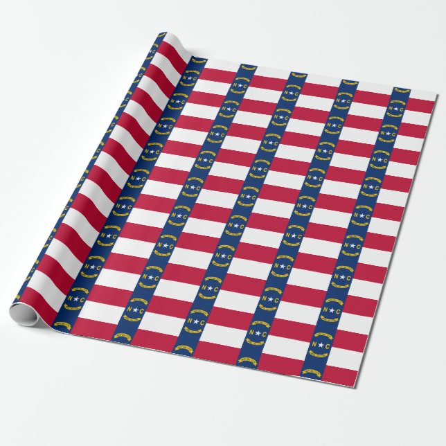 Ensign Of North Carolina Tiled Pattern Wrapping Paper (Unrolled)