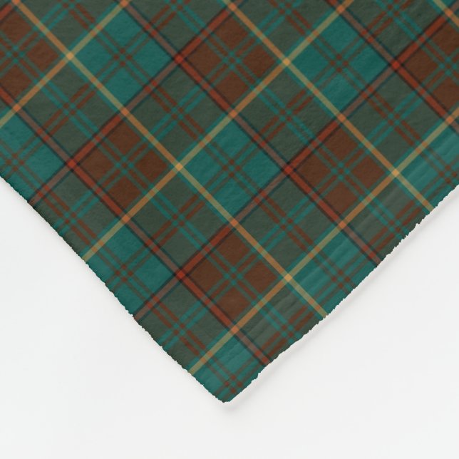 Ensign of Ontario Canada Tartan Fleece Blanket (Corner)