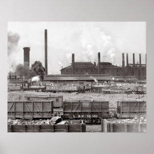Ensley Iron Works, 1906. Vintage Photo Poster
