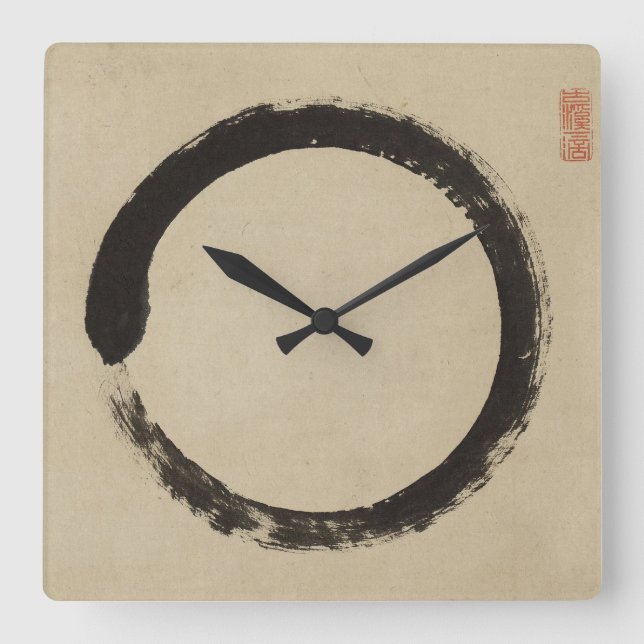 Enso by Taido Shufu Square Wall Clock (Front)