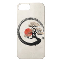 Enso Circle and Bonsai Tree on Canvas