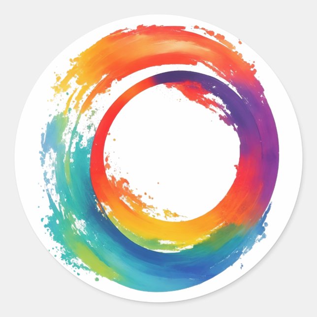 Enso circle classic round sticker (Front)