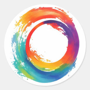 Enso circle classic round sticker