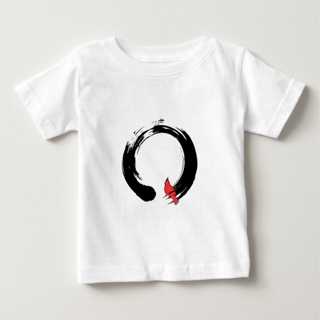 Enso Circle with Red Cardinal Baby T-Shirt (Front)
