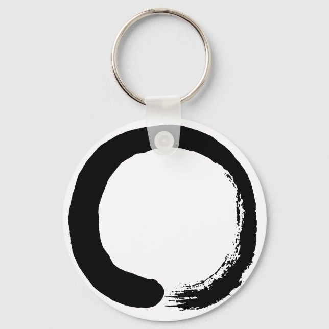 Enso Circle Zen Calligraphy Key Ring (Front)