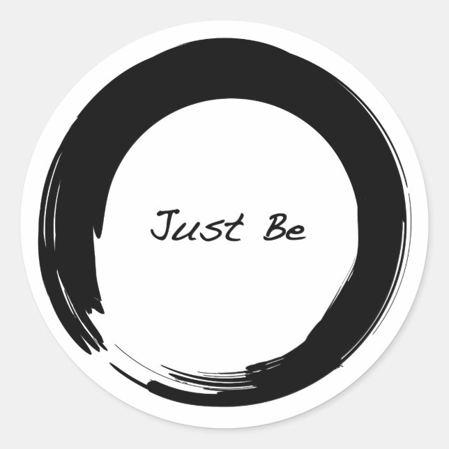 Enso with Just Be Classic Round Sticker (Front)