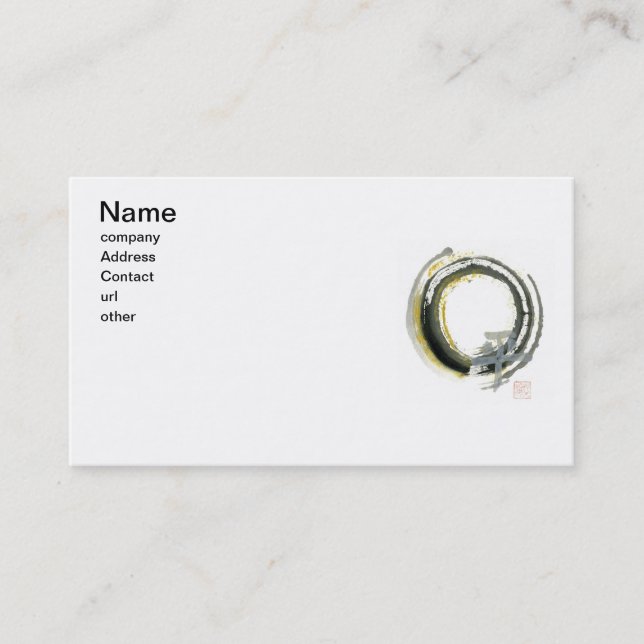 Enso with Pax, Kanji for peace Business Card (Front)