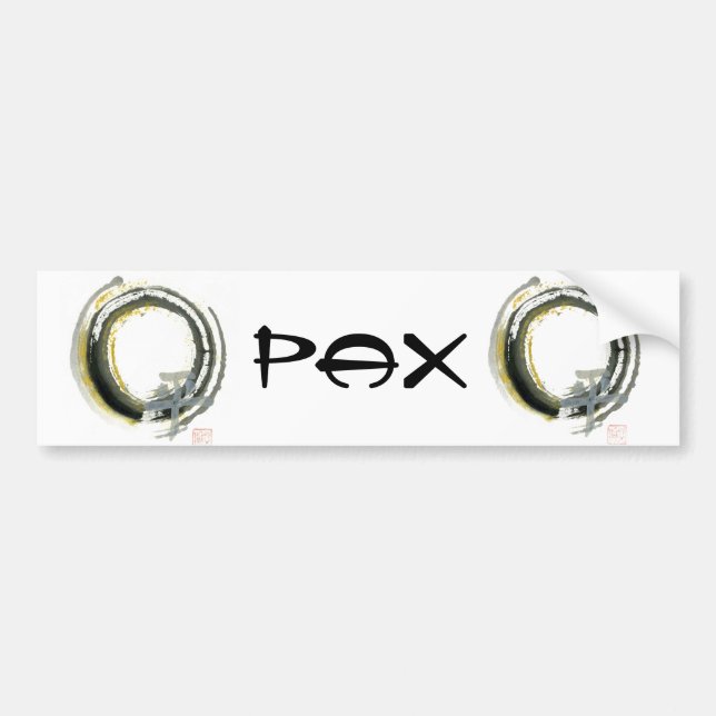 Enso with PAX, Sumi-e Bumper Sticker (Front)