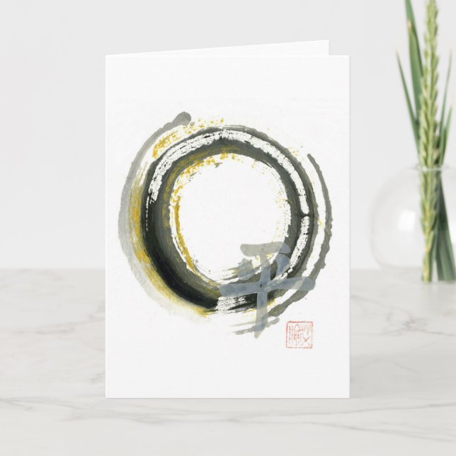 Enso with PAX, Sumi-e Card (Front)