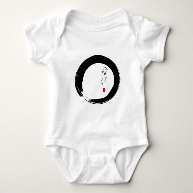 Enso with "With Love" kanji text Baby Bodysuit (Front)
