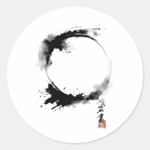 Enso Zen Buddhism Circle Meditation Yoga Classic Round Sticker